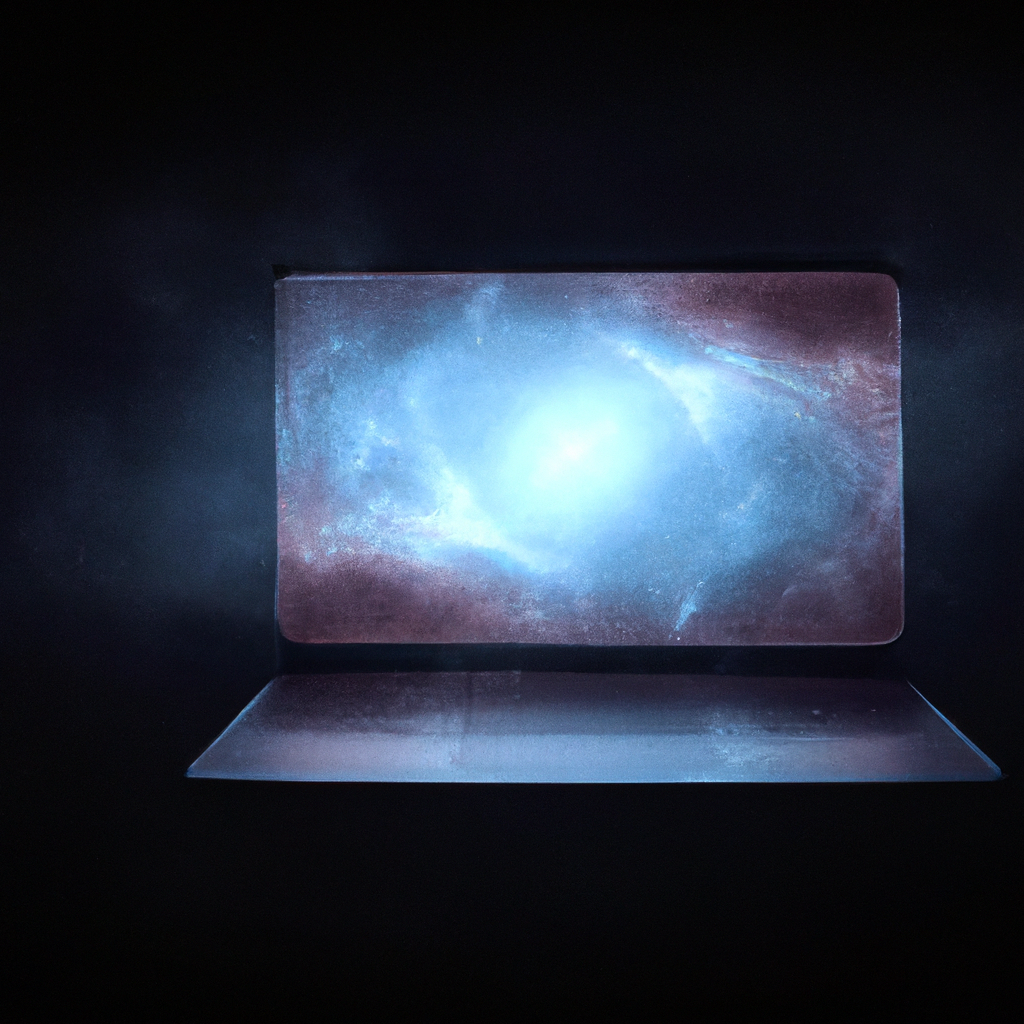 3D-иллюстрация ноутбука с интерфейсом NebulaForge в светлой и тёмной теме